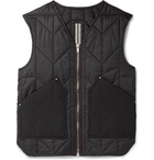 Rick Owens - Slim-Fit Canvas-Trimmed Quilted Padded Shell Gilet - Black