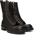 Julius Black Leather Combat Boots