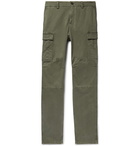 Brunello Cucinelli - Herringbone Stretch-Cotton Cargo Trousers - Men - Army green
