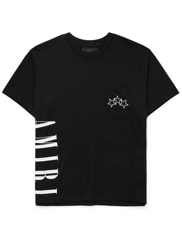 Photo: AMIRI - Logo-Print Cotton-Jersey T-Shirt - Black