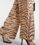 Stella McCartney Printed high-rise silk wide-leg pants