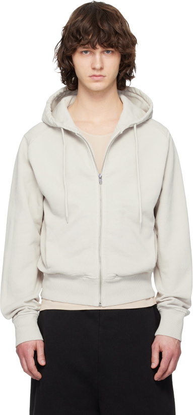 Photo: Entire Studios Off-White Slim Zip Up Hoodie