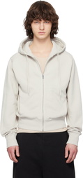 Entire Studios Off-White Slim Zip Up Hoodie