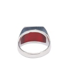 Ellie Mercer Men's Two Piece Ring in Silver/Red