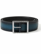 Berluti - 3.5cm Reversible Scritto Venezia Leather Belt - Gray