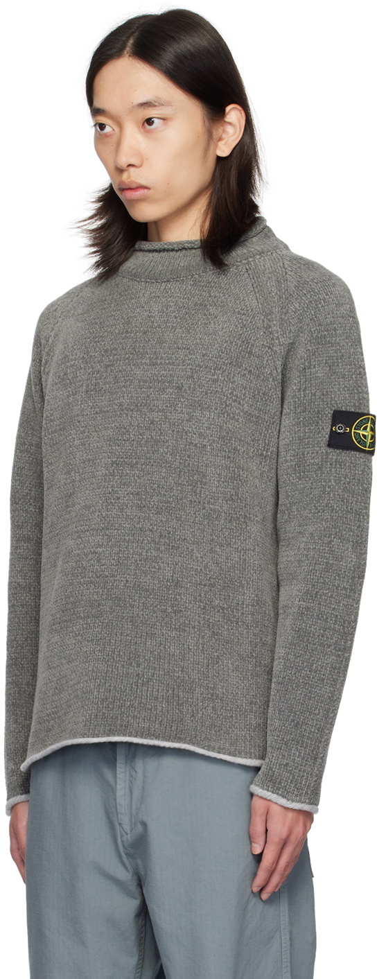 Stone Island Gray Mock Neck Sweater Stone Island