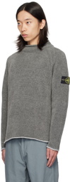 Stone Island Gray Mock Neck Sweater