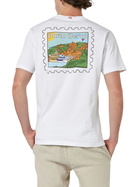 MC2 Saint Barth Man Cotton T-shirt With Porto Cervo Postcard Front And Back Print | Alessandro Enriquez Special Edition