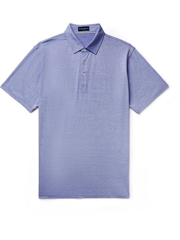 Photo: PETER MILLAR - Excursionist Flex Stretch Cotton and Modal-Blend Jersey Polo Shirt - Purple