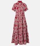 Erdem Embroidered cotton-blend shirt dress