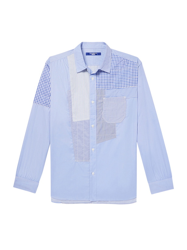 Photo: Junya Watanabe - Patchwork Cotton-Poplin Shirt - Blue