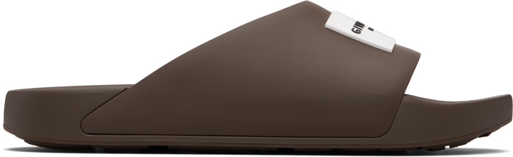 Photo: Givenchy Brown Rubber Label Mule Slides