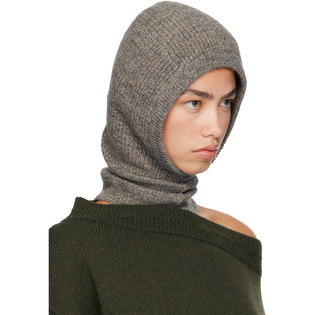 Maison Margiela Gray Wool Cotton Balaclava