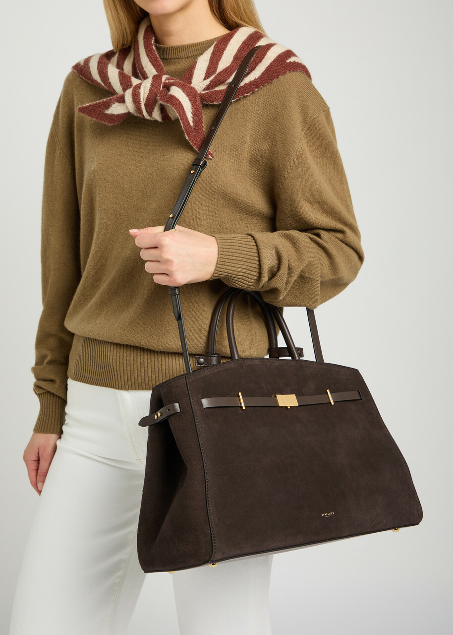 Demellier The Hudson Grained Leather top Handle bag - Dark Brown - One Size