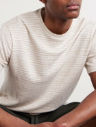 Mr P. - Striped Linen T-Shirt - Neutrals