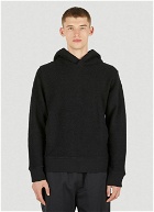 Pulled Hooded Sweatshirt in Black