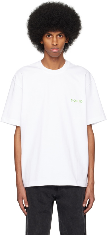 Photo: Solid Homme White Print Long Sleeve T-Shirt
