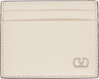 Valentino Garavani Off-White VLogo Signature Grainy Calfskin Card Holder