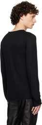 AARON ESH Black Satin Trim Long Sleeve T-shirt