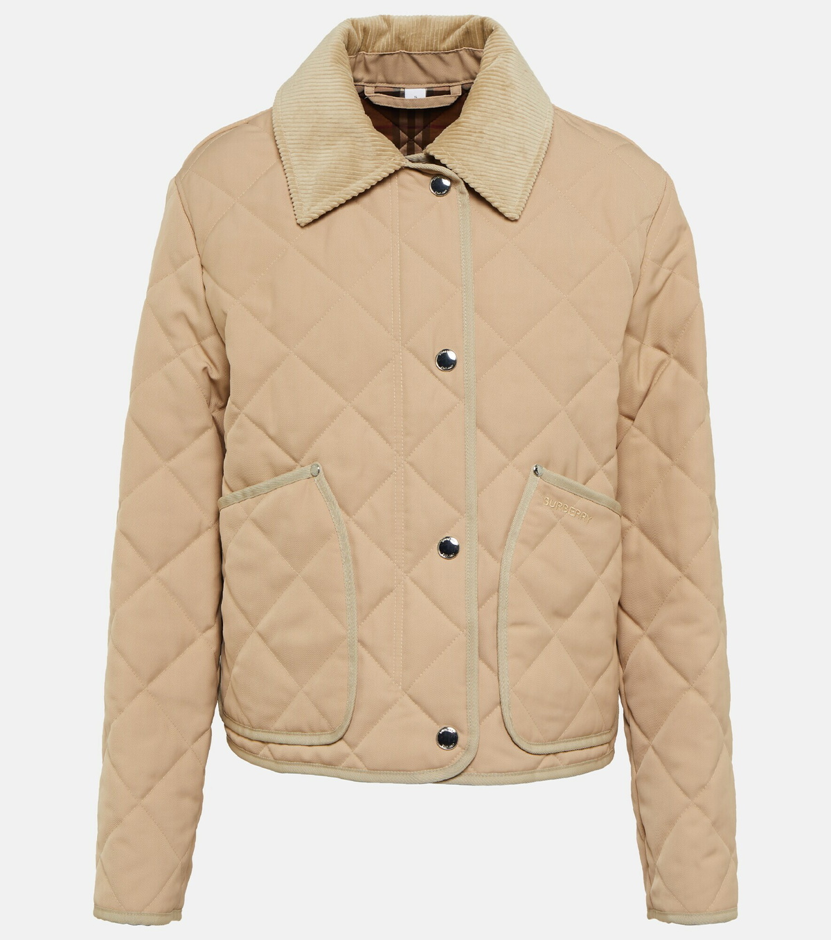 ブルゾン Burberry Flax Beige Quilted Medium Jacket Quilted Nylon Jacket in Flax - Women | Burberry® Official