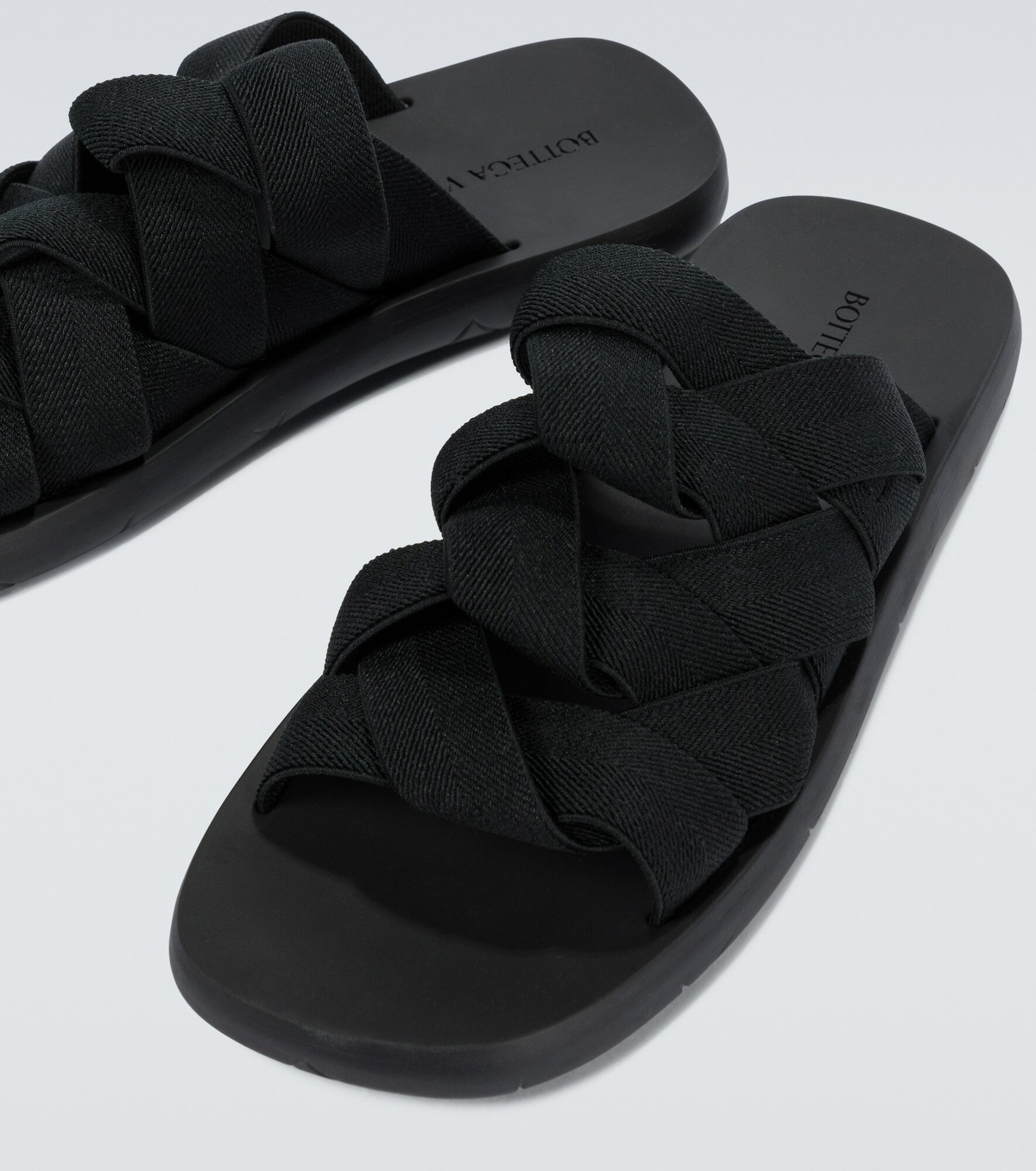 Bottega Veneta - Plat Mules Intreccio elastic slides Bottega