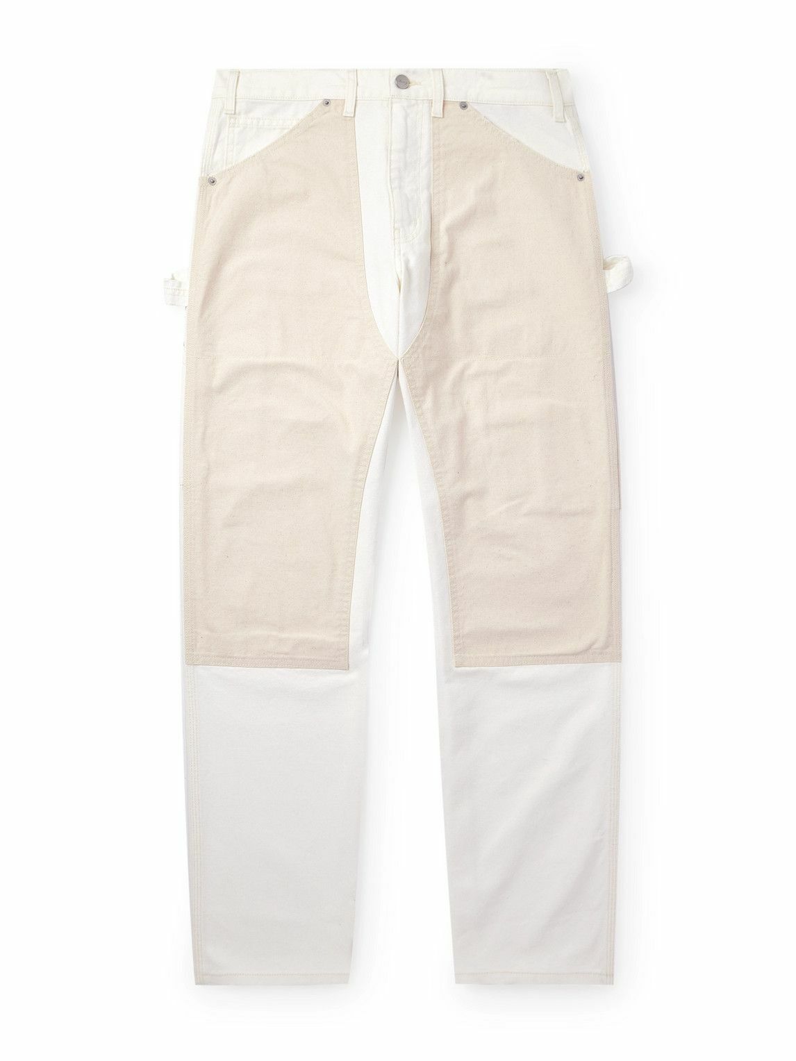 Cherry Los Angeles - Straight-Leg Double-Knee Cotton-Canvas Trousers - Neutrals