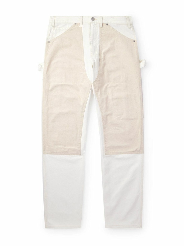 Photo: Cherry Los Angeles - Straight-Leg Double-Knee Cotton-Canvas Trousers - Neutrals