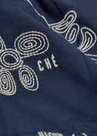 Che Flores Floral-embroidered Cotton Shorts Navy