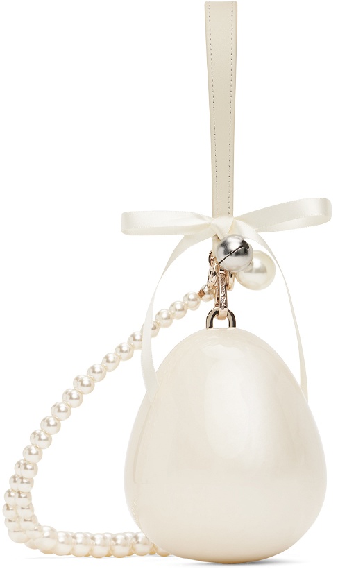Photo: Simone Rocha Off-White Bell Charm Micro Pearl Egg Bag