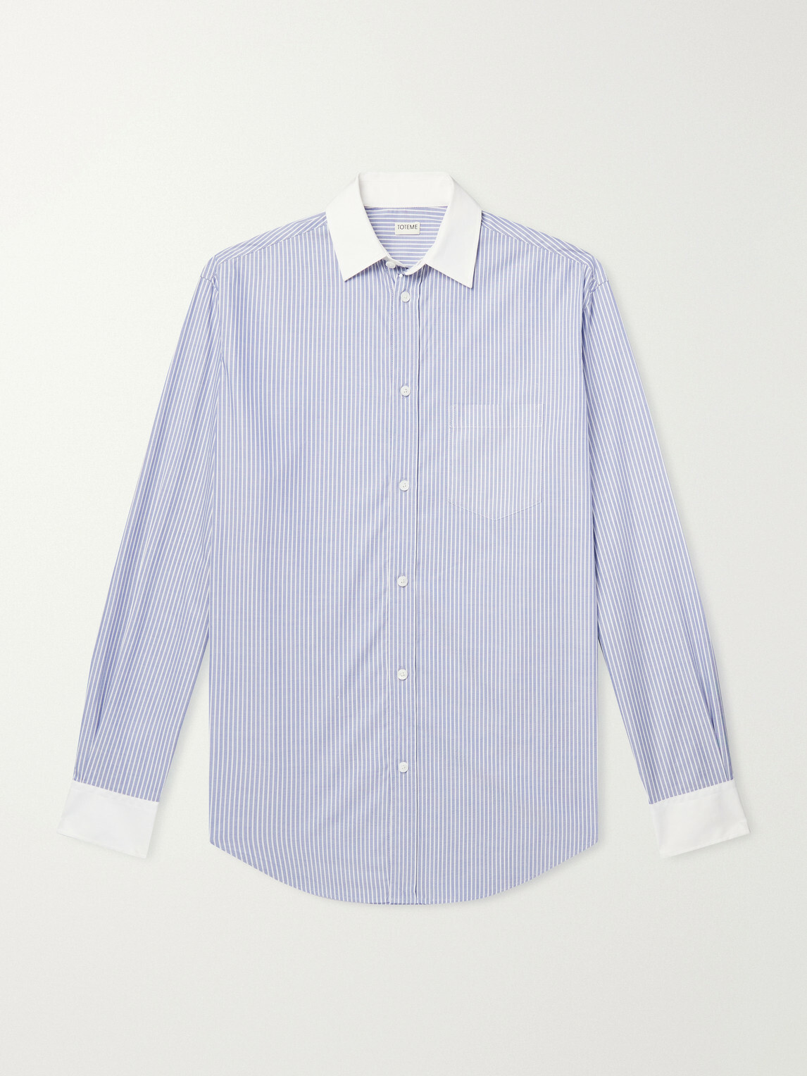TOTEME - Striped Cotton-Poplin Shirt - Blue