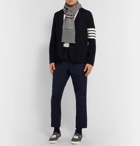 Thom Browne - Striped Shetland Wool Scarf - Gray