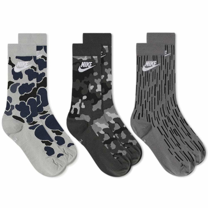 Photo: Nike Men's Everyday Essential Camo Sock - 3 Pack in Multi