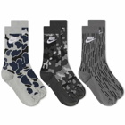 Nike Men's Everyday Essential Camo Sock - 3 Pack in Multi