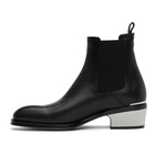 Alexander McQueen Black Metal Heel Chelsea Boots