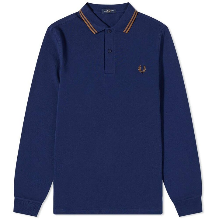 Photo: Fred Perry Authentic Men's Long Sleeve Twin Tipped Polo Shirt in French Navy