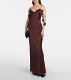 Self-Portrait Embellished satin gown