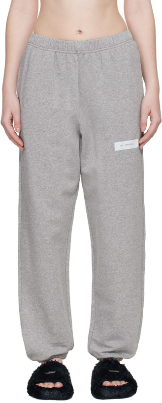 Photo: MM6 Maison Margiela Gray Unbrushed Cotton Sweatpants