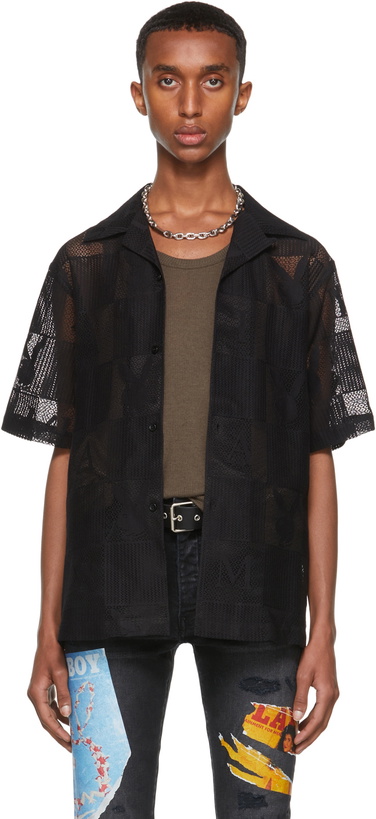 Photo: AMIRI Black Playboy Edition Checkered Short Sleeve Shirt