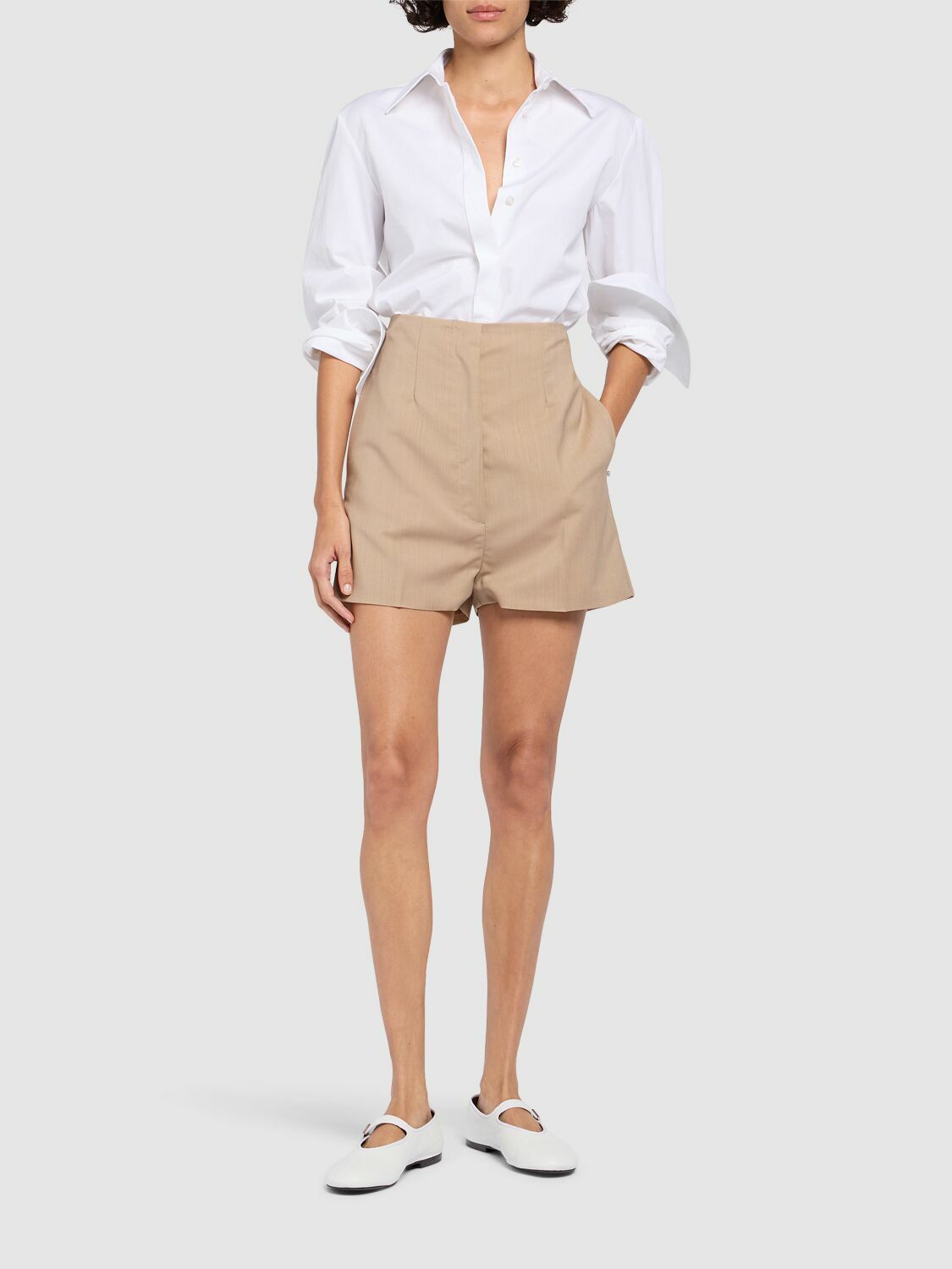 SPORTMAX Adorato Wool Blend Shorts Sportmax