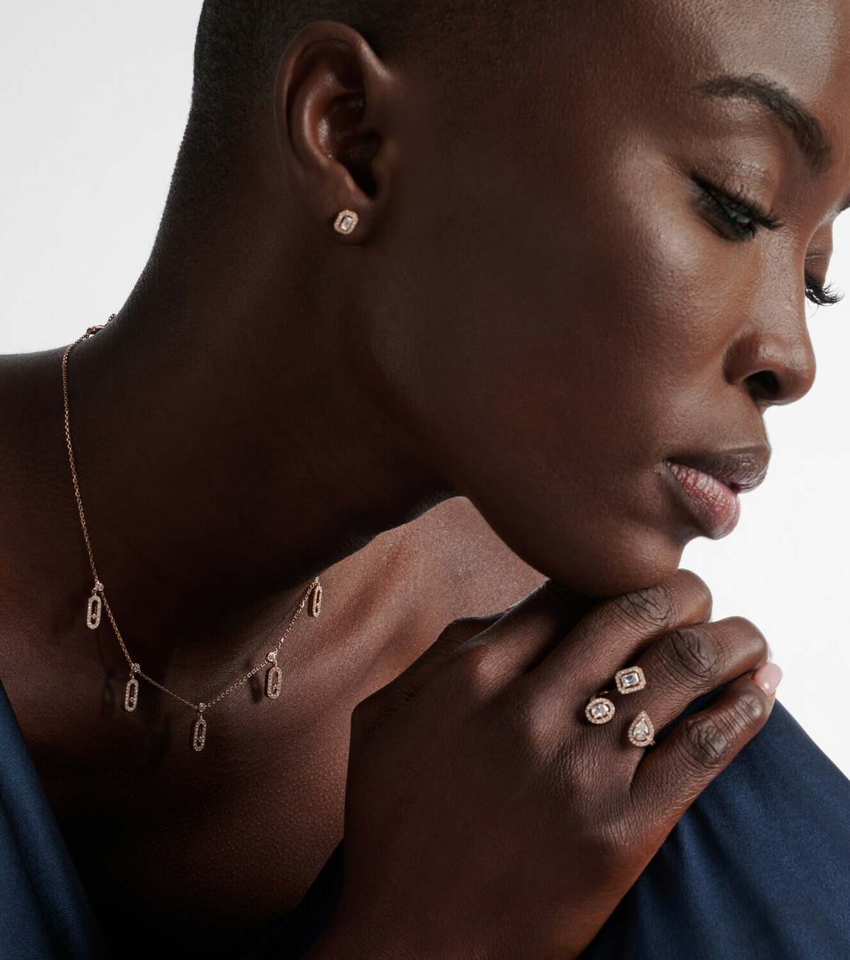 Messika Move Uno 18kt rose gold choker with diamonds