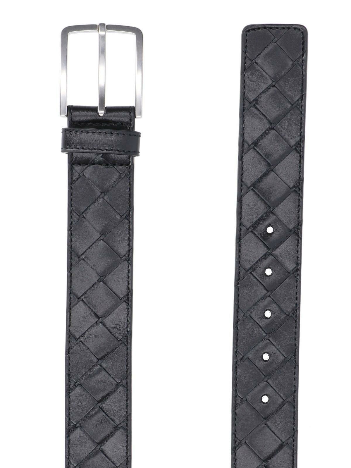Bottega Veneta - 3cm Black Intrecciato Leather Belt - Men