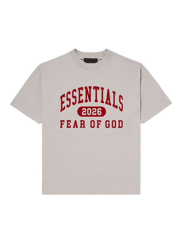 Photo: FEAR OF GOD ESSENTIALS - Logo-Print Cotton-Jersey T-Shirt - Gray