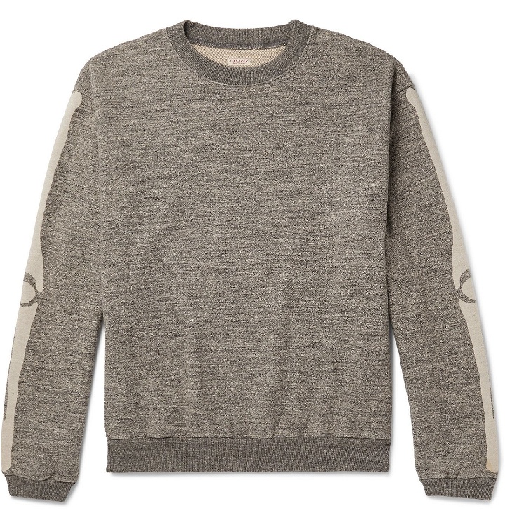 Photo: KAPITAL - Oversized Printed Mélange Loopback Cotton-Jersey Sweatshirt - Gray