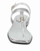 Maje Womens Thong sandal in Silver