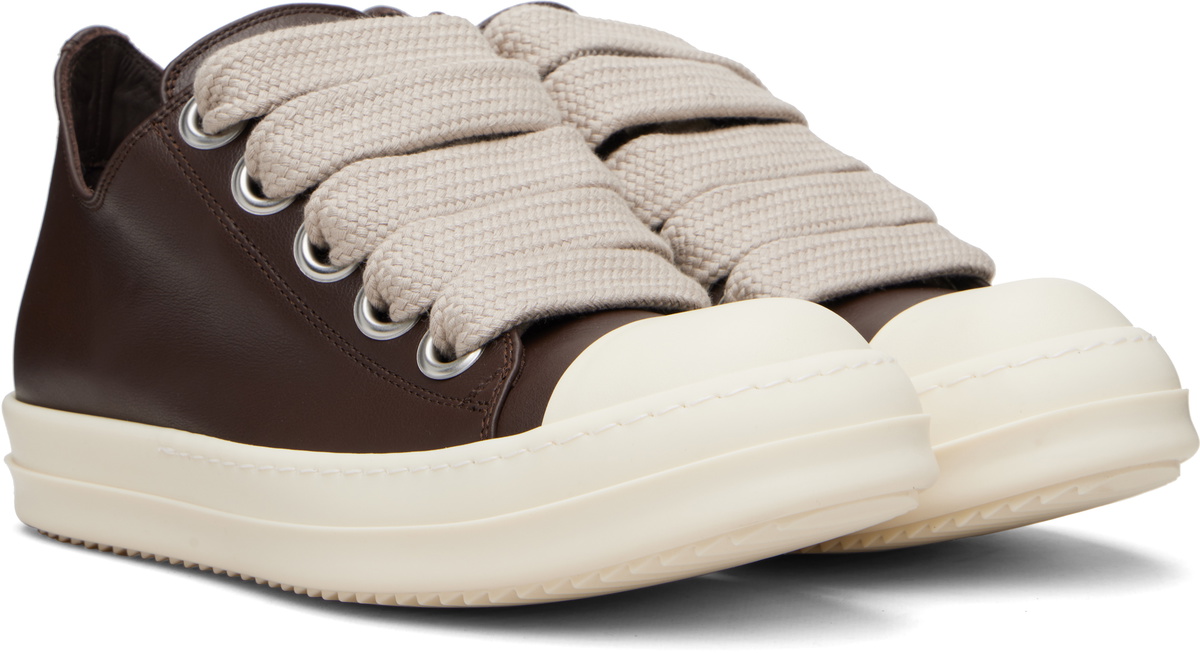 Rick Owens Brown Temple Jumbolace Low Sneakers