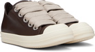 Rick Owens Brown Temple Jumbolace Low Sneakers