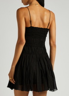 Free People Lausanne Cotton-gauze Mini Dress Black