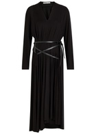 Aaron Esh Belted Jersey Midi Dress Black