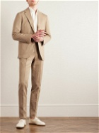 De Petrillo - Straight-Leg Cotton and Linen-Blend Suit Trousers - Brown