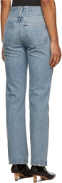 AGOLDE Blue Mid-Rise Relaxed Boot Jeans